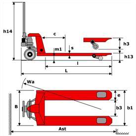 Гидравлическая тележка LM 20-1000x550